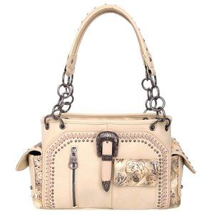 Buckle Concealed-carry Tan Satchel